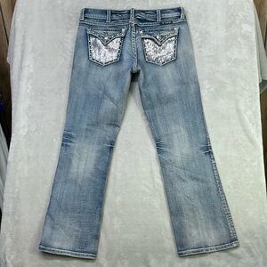 Cowgirl Tuff Light Blue Boot Cut Jeans with Silver Accents